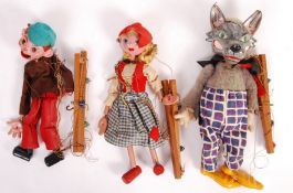 COLLECTION OF VINTAGE PELHAM PUPPETS - BOY, GIRL & WOLF