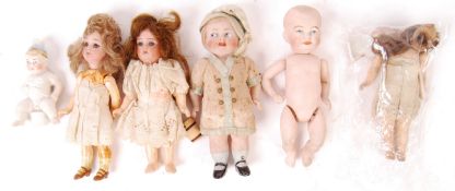 ASSORTED 19TH CENTURY GERMAN / FRENCH BISQUE MINIATURE DOLLS
