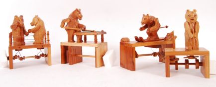 CHESTER WEDGEWOOD'S HANDMADE WOODEN CARVED MECHANICAL BEARS