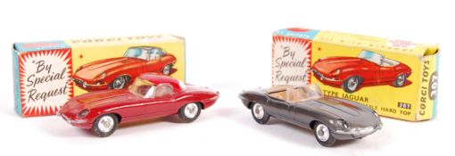 TWO VINTAGE CORGI TOYS E TYPE JAGUAR BOXED DIECAST MODELS