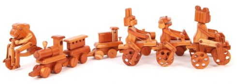 CHESTER WEDGEWOOD'S HANDMADE WOODEN CARVED PUSH ALONG TOYS