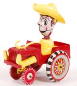 RARE VINTAGE METTOY ' CRAZY COWBOY ' CLOCKWORK TINPLATE TOY