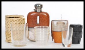 A vintage 20th Century silver plated drinks flask