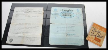 Motorcycling ephemera relating to Wilfred Willmott