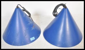 A pair of vintage retro 20th Century industrial fa