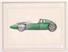 RARE BROOKE BOND TEA CARD RACING CAR ARTWORK