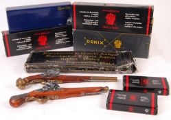 COLLECTION OF SPANISH MADE REPRODUCTION FLINTLOCK PISTOLS