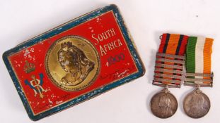 RARE BOER WAR MEDAL PAIR - PRIVATE IN THE 12TH ROYAL LANCERS