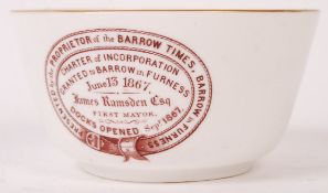 RARE SOCIAL HISTORY INTEREST BARROW IN FURNESS DOCKS BOWL