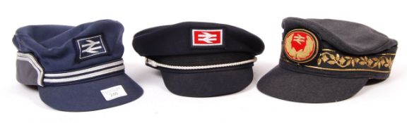 CONTEMPORARY INTER-CITY RAILWAY TRAIN DRIVER UNIFORM PEAK CAPS