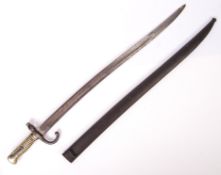 FRENCH 19TH CENTURY 'CHASSEPOT' PATTERN 1866 RIFLE BAYONET