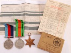 WWII SECOND WORLD WAR MEDAL GROUP - RHONDDA