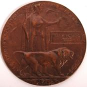 WWI FIRST WORLD WAR DEATH PLAQUE PENNY