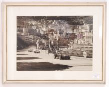 VANWALL 1956 MONACO GRAND PRIX LARGE FORMAT FRAMED PHOTOGRAPH