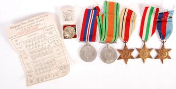 WWII SECOND WORLD WAR MEDAL GROUP WITH ISSUE CARD