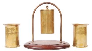 WWI FIRST WORLD WAR GERMAN SHELL BRASS TRENCH ART