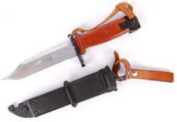 COLD WAR ERA POLISH AKM RIFLE BAYONET AND SCABBARD