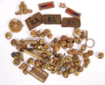 COLLECTION OF ASSORTED MILITARY UNIFORM BUTTONS & PATCHES