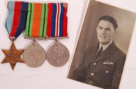 WWII SECOND WORLD WAR MEDAL GROUP & PHOTOGRAPH