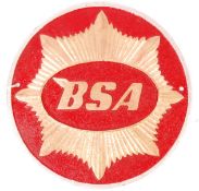 BSA MOTORCYCLE REPRODUCTION CAST METAL WALL PLAQUE