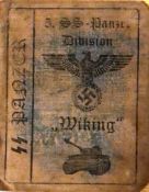 THIRD REICH GERMAN SS PANZER DIVISION SOLDIER'S ID