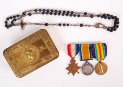 WWI FIRST WORLD WAR MEDAL GROUP & EFFECTS - GUNNER IN THE RFA