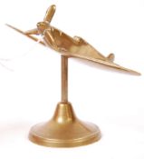 WWII SECOND WORLD WAR PERIOD BRASS SPITFIRE / HURRICANE ORNAMENT