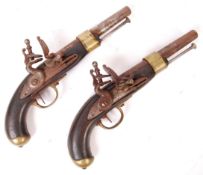 PAIR OF ANTIQUE 18TH CENTURY FORT OF LONDON FLINTLOCK PISTOLS
