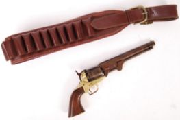 20TH CENTURY REENACTMENT BELT AND REPLICA COLT REVOLVER