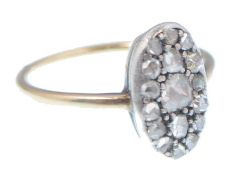 A 19th century Georgian gold and diamond ring. The