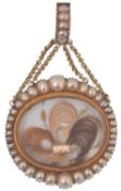GEORGIAN 18TH CENTURY MOURNING HAIR LOCKET PENDANT
