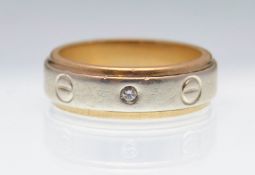 CARTIER STYLE BI-COLOUR DIAMOND BAND RING