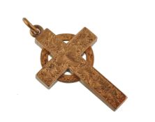VICTORIAN 15CT GOLD CELTIC SUN CROSS / HALO OF JESUS PENDANT