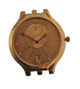 AN 18CT GOLD OMEGA YIN AND YANG QUARTZ WATCH