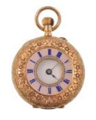 18CT GOLD LADIES HALF HUNTER REPEATER FOB POCKET WATCH