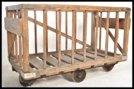 ANTIQUE VINTAGE INDUSTRIAL WOODEN FACTORY MILL TRO