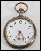 A 20th Century continental silver open face pocket