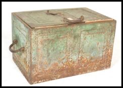 A late 19th Century Victorian strong box, carry ha