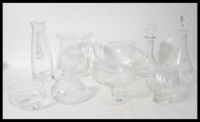 A collection of vintage glassware including Dartin
