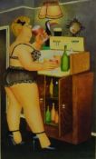 Beryl Cook (1926-2008) - ' Drinkies ' coloured limited edition print signed in pencil by the artist.