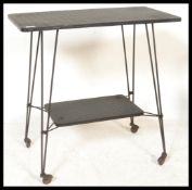 Light Shades  - A vintage retro sputnik two tier buffet / drinks trolley, atomic hairpin supports