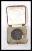 A vintage John Fry 1729-1787 bicentenary bronze medal coin medallion plaque complete in original
