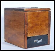 Masonic interest- A 20th Century pine Masonic voting box, having hinge lid top, with drawer to