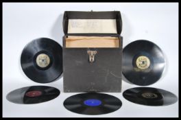 A cased collection of 78 RPM records to include, 