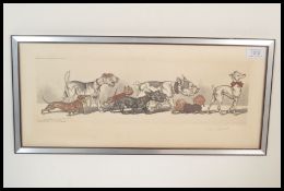 Boris O'Klein, the naughty dogs of Paris, a framed and glazed hand coloured etching titled 'Sex