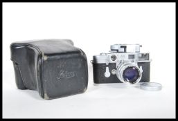 A Leica M3 Rangefinder chrome camera by Ernst Leitz GmbH Wetzlar Germany, serial number 928487.