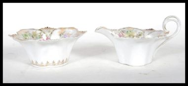 A late 19th / early 20th Century creamer / milk jug and sugar bowl by Reinhold Schlegelmilch