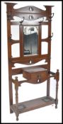 VICTORIAN 19TH CENTURY ARTS & CRAFTS GOLDEN OAK HALLSTAND