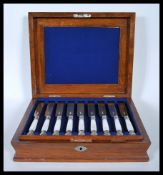 A 19th Century Victorian Henry Wilkinson & Co silver cutlery canteen with mother of pearl handles,