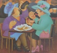 Beryl Cook (1926-2008) - Ladies who Lunch coloured limited edition print signed in pencil by the
